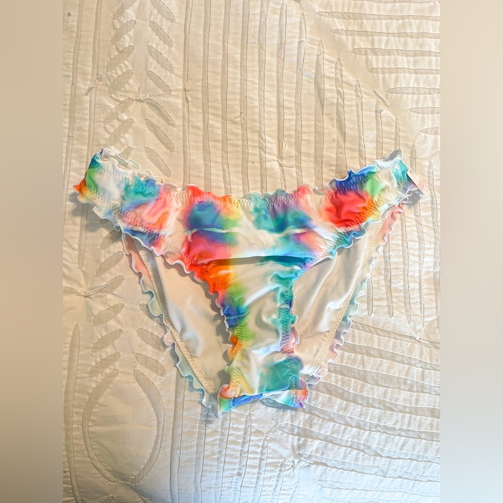 VSPINK Ruffle Cheeky Bikini Bottom, Multicolor